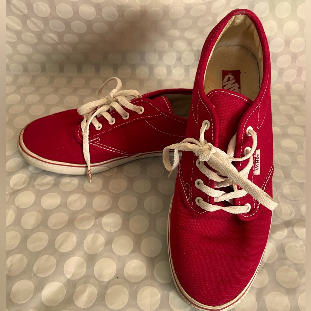 Barely worn dark red Vans sneakers